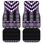 Purple Taniko Pattern Aotearoa Car Mats Niho Taniwha Mix Poutama
