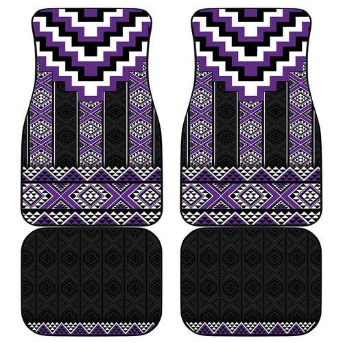 Purple Taniko Pattern Aotearoa Car Mats Niho Taniwha Mix Poutama