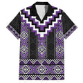 Purple Taniko Pattern Aotearoa Family Matching Summer Maxi Dress and Hawaiian Shirt Niho Taniwha Mix Poutama LT14