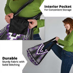 Purple Taniko Pattern Aotearoa Grocery Bag Niho Taniwha Mix Poutama
