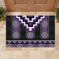 Purple Taniko Pattern Aotearoa Rubber Doormat Niho Taniwha Mix Poutama