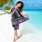 Purple Taniko Pattern Aotearoa Sarong Niho Taniwha Mix Poutama