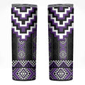 Purple Taniko Pattern Aotearoa Skinny Tumbler Niho Taniwha Mix Poutama LT14