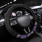 Purple Taniko Pattern Aotearoa Steering Wheel Cover Niho Taniwha Mix Poutama