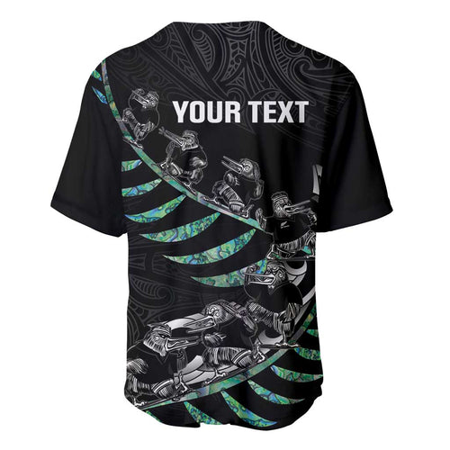Custom New Zealand Silver Fern Rugby Baseball Jersey Aotearoa Kiwi Maori Pattern