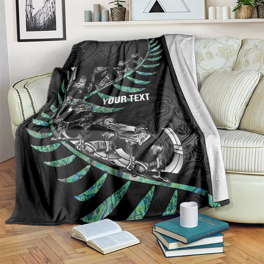 Custom New Zealand Silver Fern Rugby Blanket Aotearoa Kiwi Maori Pattern