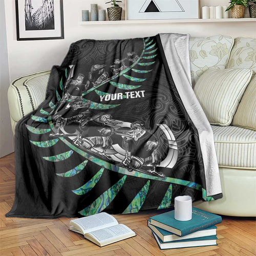 Custom New Zealand Silver Fern Rugby Blanket Aotearoa Kiwi Maori Pattern