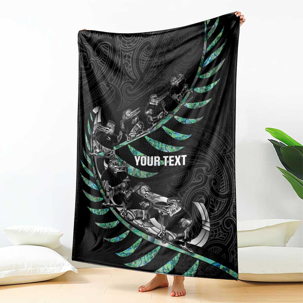 Custom New Zealand Silver Fern Rugby Blanket Aotearoa Kiwi Maori Pattern