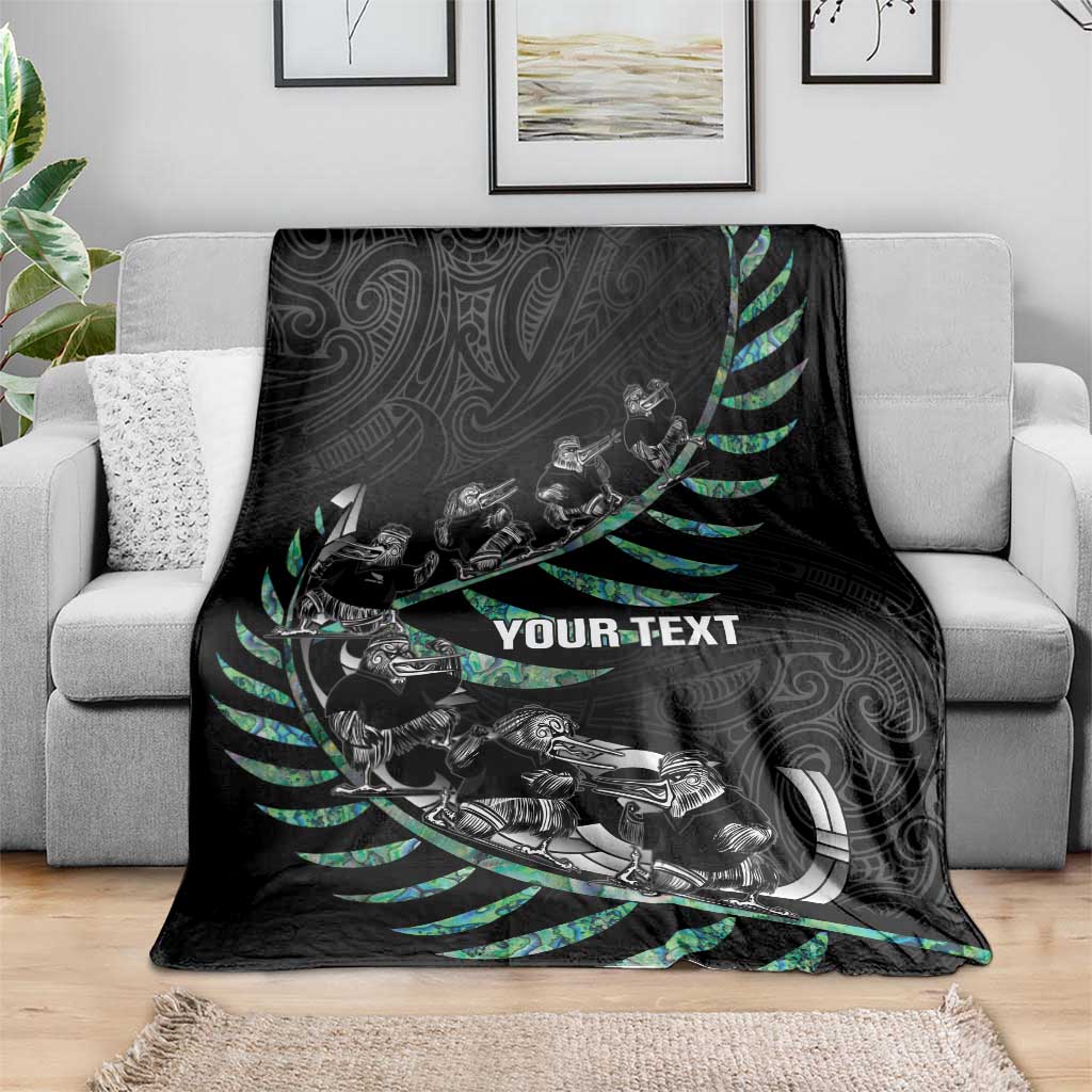 Custom New Zealand Silver Fern Rugby Blanket Aotearoa Kiwi Maori Pattern