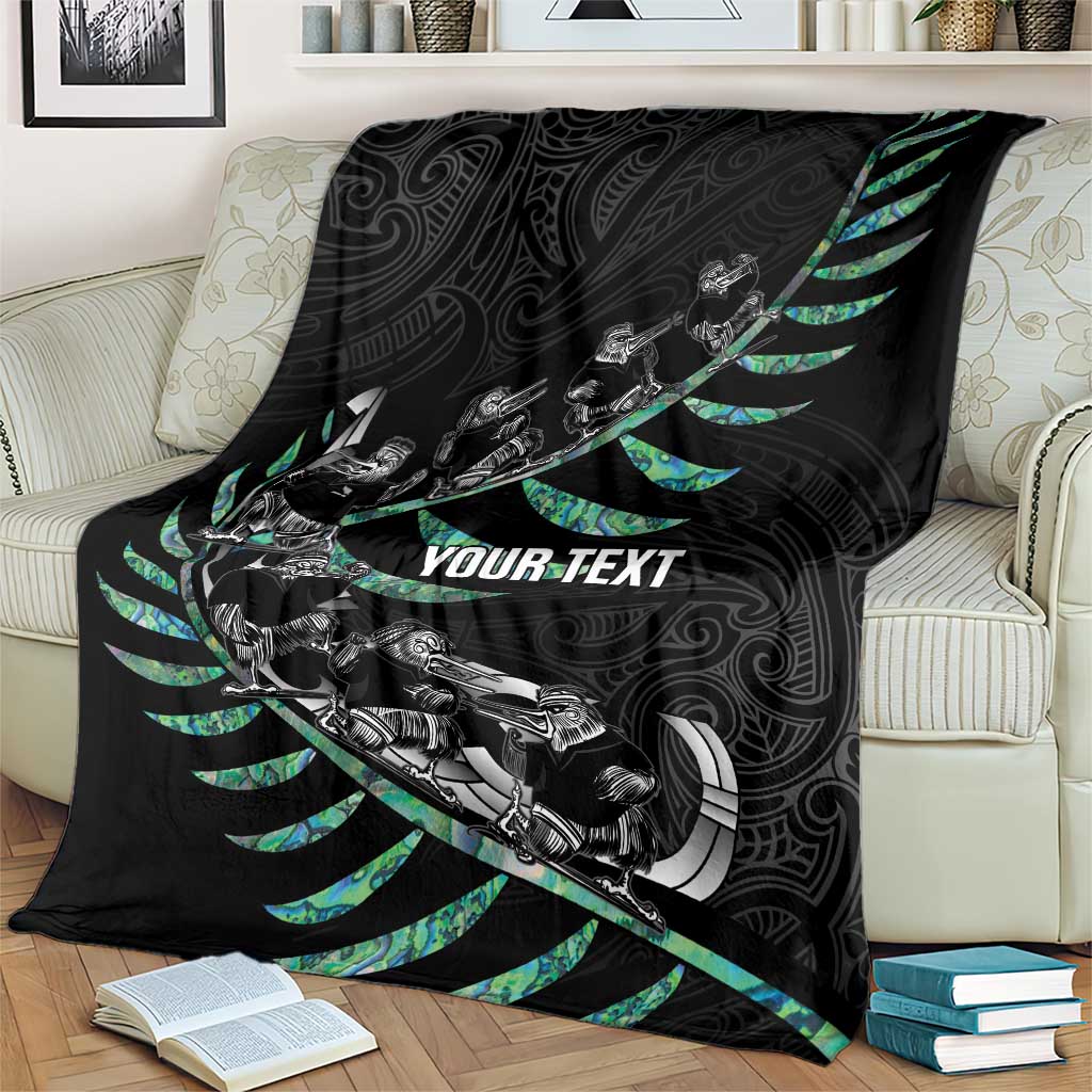 Custom New Zealand Silver Fern Rugby Blanket Aotearoa Kiwi Maori Pattern