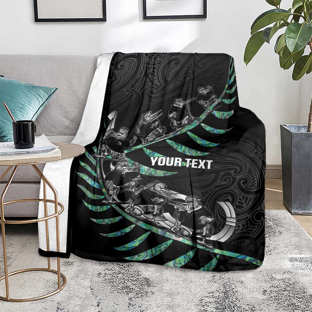 Custom New Zealand Silver Fern Rugby Blanket Aotearoa Kiwi Maori Pattern