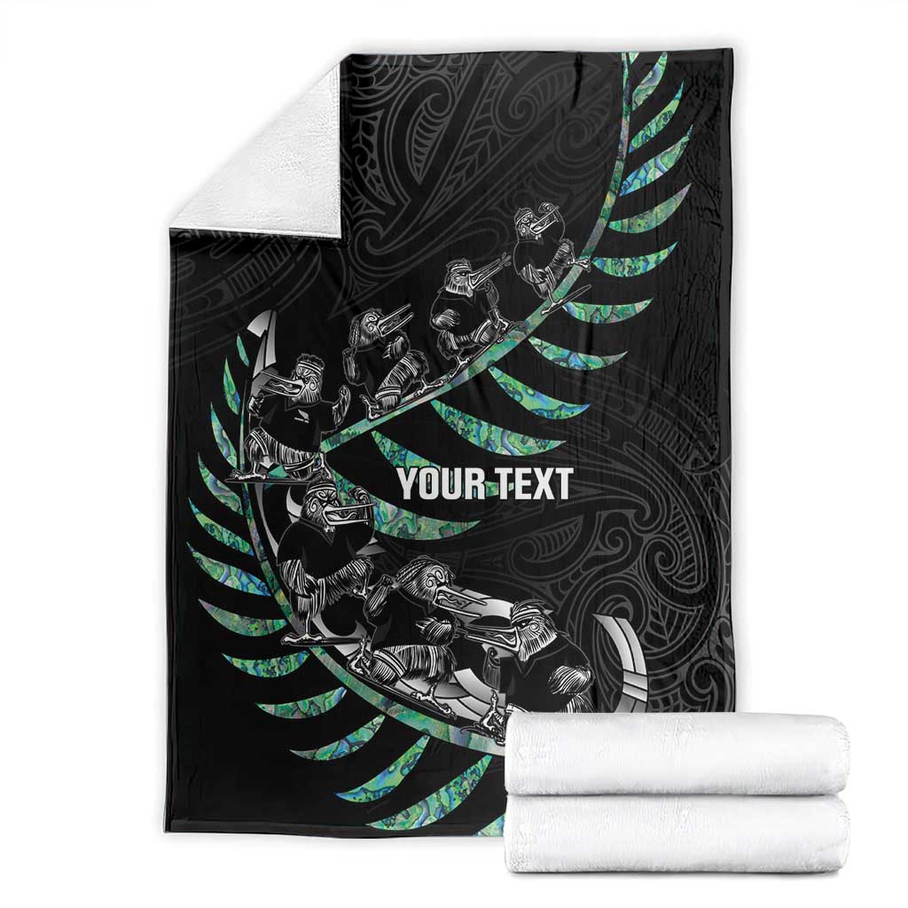 Custom New Zealand Silver Fern Rugby Blanket Aotearoa Kiwi Maori Pattern