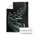 Custom New Zealand Silver Fern Rugby Blanket Aotearoa Kiwi Maori Pattern