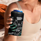 Custom New Zealand Silver Fern Rugby 4 in 1 Can Cooler Tumbler Aotearoa Kiwi Maori Pattern