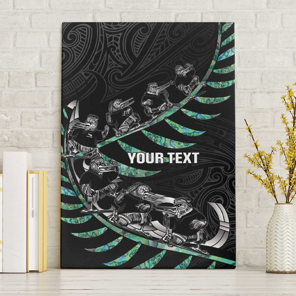Custom New Zealand Silver Fern Rugby Canvas Wall Art Aotearoa Kiwi Maori Pattern
