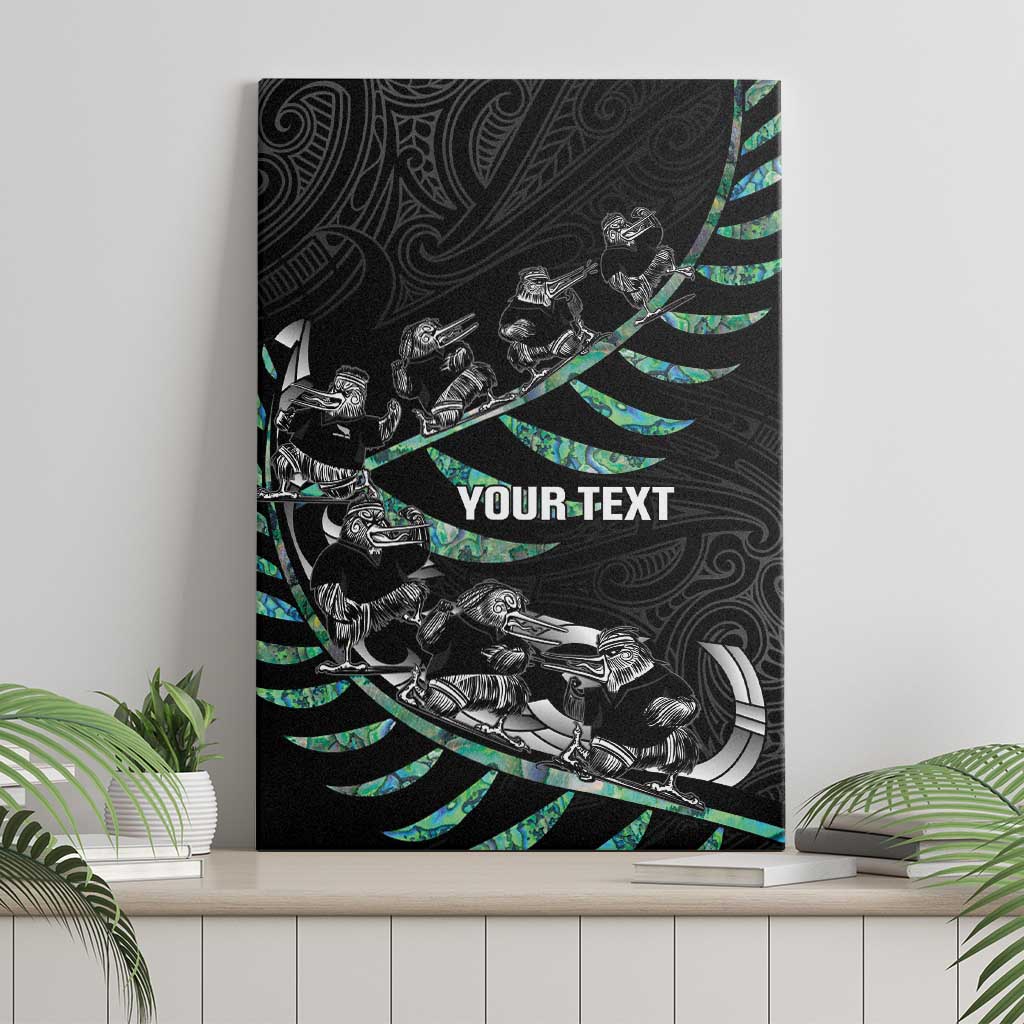 Custom New Zealand Silver Fern Rugby Canvas Wall Art Aotearoa Kiwi Maori Pattern