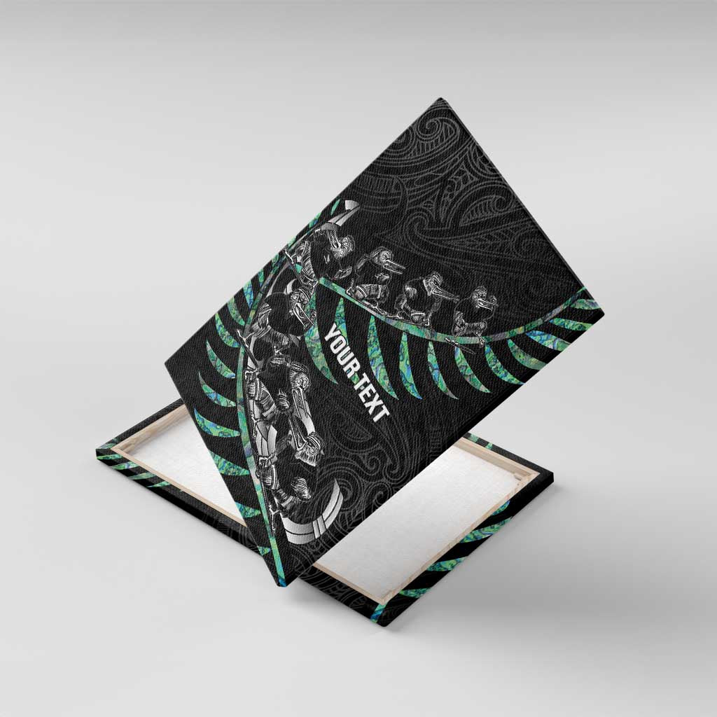 Custom New Zealand Silver Fern Rugby Canvas Wall Art Aotearoa Kiwi Maori Pattern
