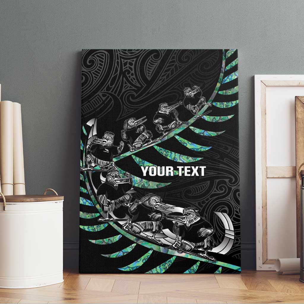 Custom New Zealand Silver Fern Rugby Canvas Wall Art Aotearoa Kiwi Maori Pattern