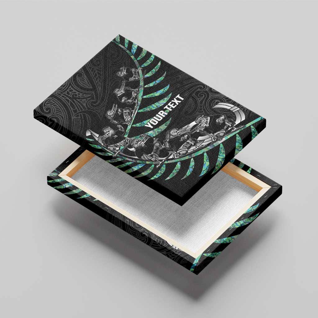 Custom New Zealand Silver Fern Rugby Canvas Wall Art Aotearoa Kiwi Maori Pattern