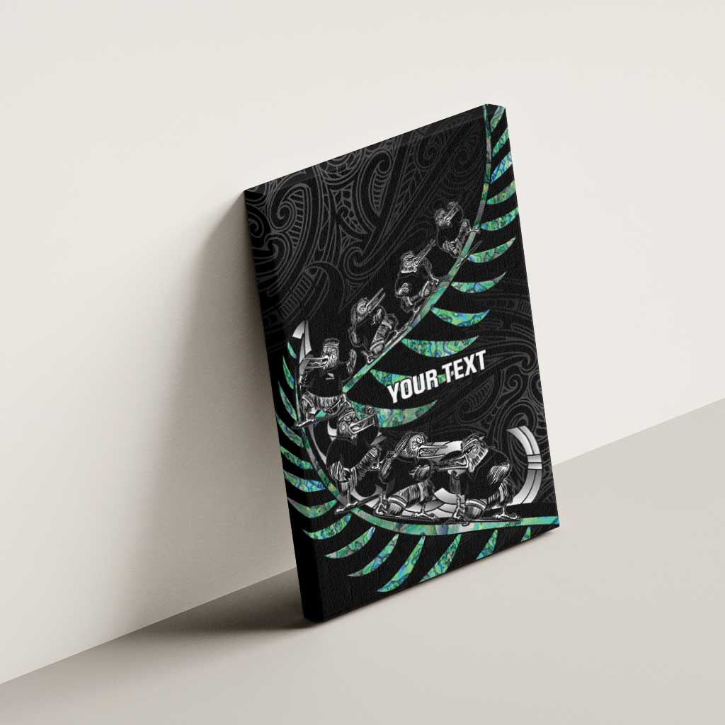 Custom New Zealand Silver Fern Rugby Canvas Wall Art Aotearoa Kiwi Maori Pattern