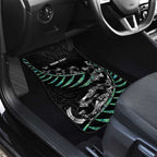 Custom New Zealand Silver Fern Rugby Car Mats Aotearoa Kiwi Maori Pattern