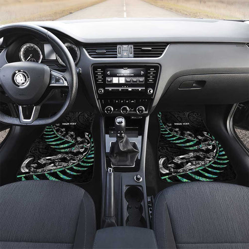 Custom New Zealand Silver Fern Rugby Car Mats Aotearoa Kiwi Maori Pattern