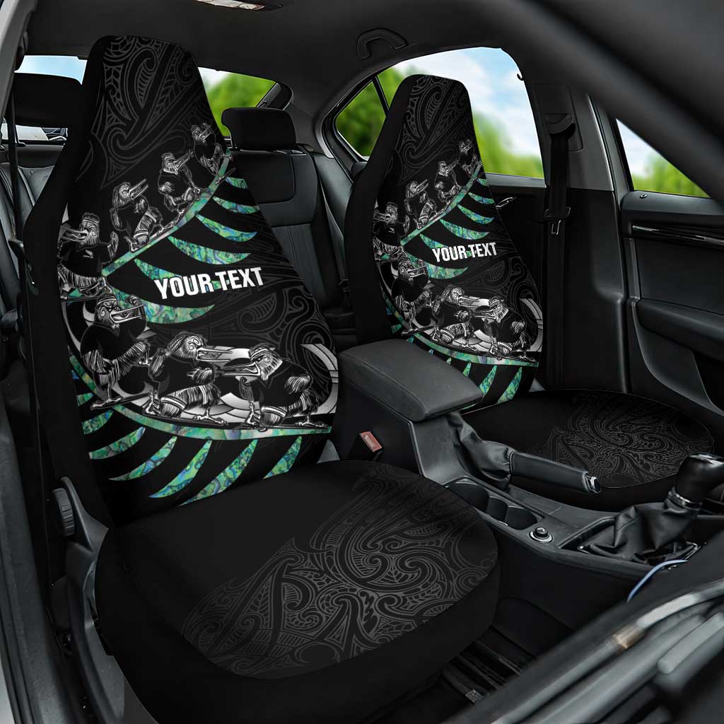 Custom New Zealand Silver Fern Rugby Car Seat Cover Aotearoa Kiwi Maori Pattern