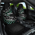 Custom New Zealand Silver Fern Rugby Car Seat Cover Aotearoa Kiwi Maori Pattern