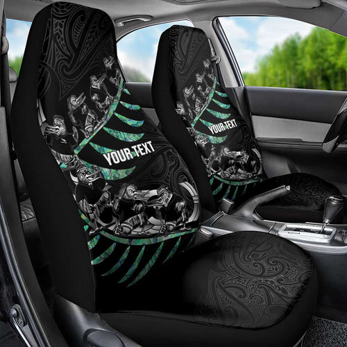 Custom New Zealand Silver Fern Rugby Car Seat Cover Aotearoa Kiwi Maori Pattern