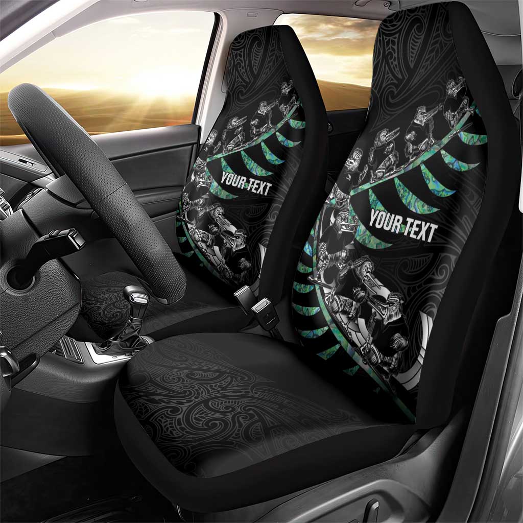 Custom New Zealand Silver Fern Rugby Car Seat Cover Aotearoa Kiwi Maori Pattern