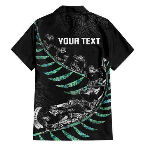 Custom New Zealand Silver Fern Rugby Family Matching Long Sleeve Bodycon Dress and Hawaiian Shirt Aotearoa Kiwi Maori Pattern