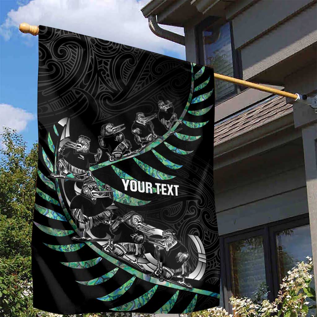 Custom New Zealand Silver Fern Rugby Garden Flag Aotearoa Kiwi Maori Pattern