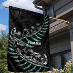 Custom New Zealand Silver Fern Rugby Garden Flag Aotearoa Kiwi Maori Pattern