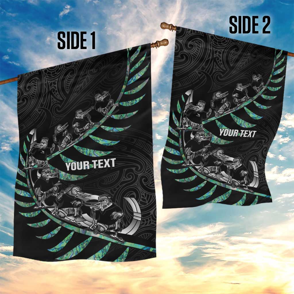 Custom New Zealand Silver Fern Rugby Garden Flag Aotearoa Kiwi Maori Pattern