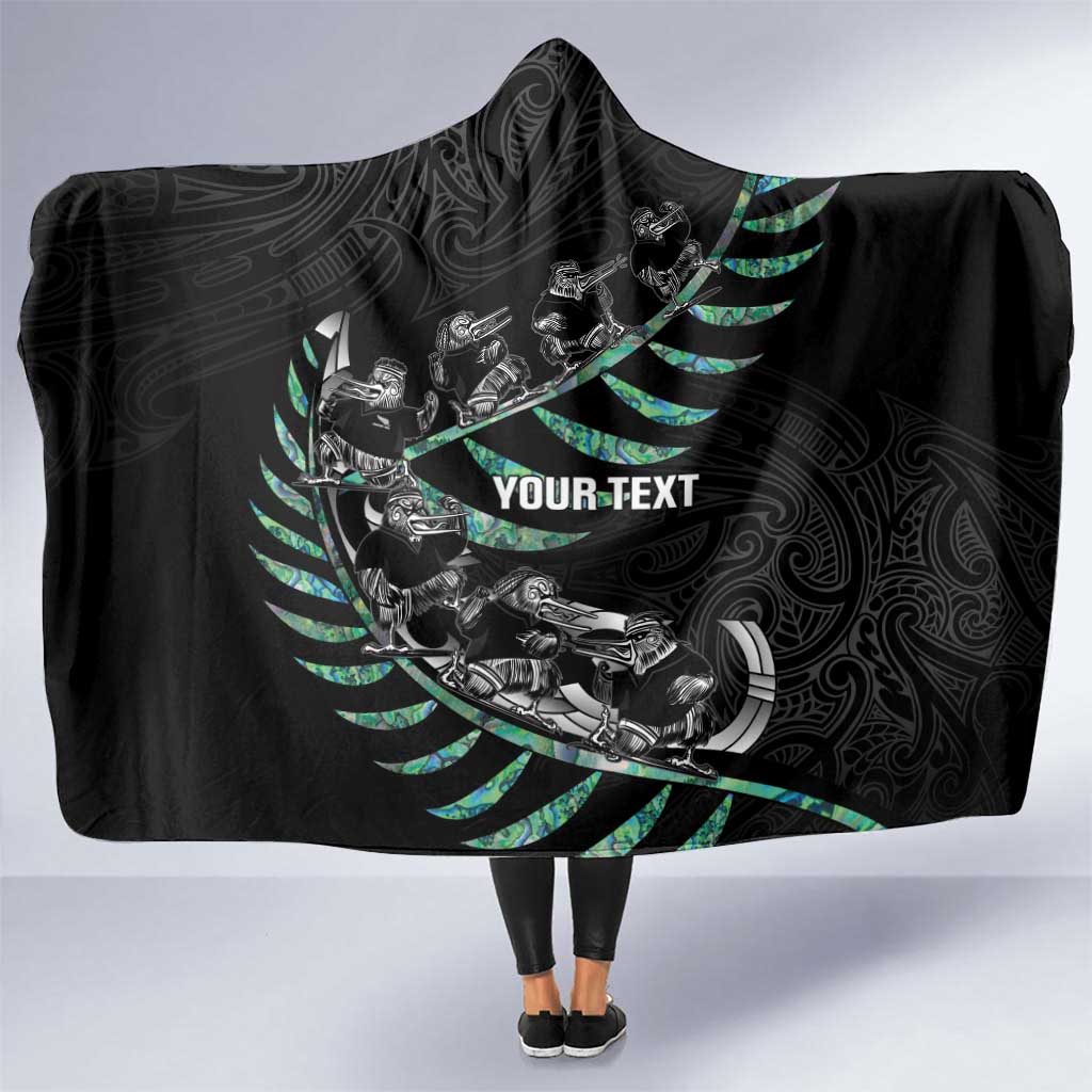 Custom New Zealand Silver Fern Rugby Hooded Blanket Aotearoa Kiwi Maori Pattern