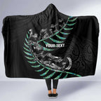 Custom New Zealand Silver Fern Rugby Hooded Blanket Aotearoa Kiwi Maori Pattern