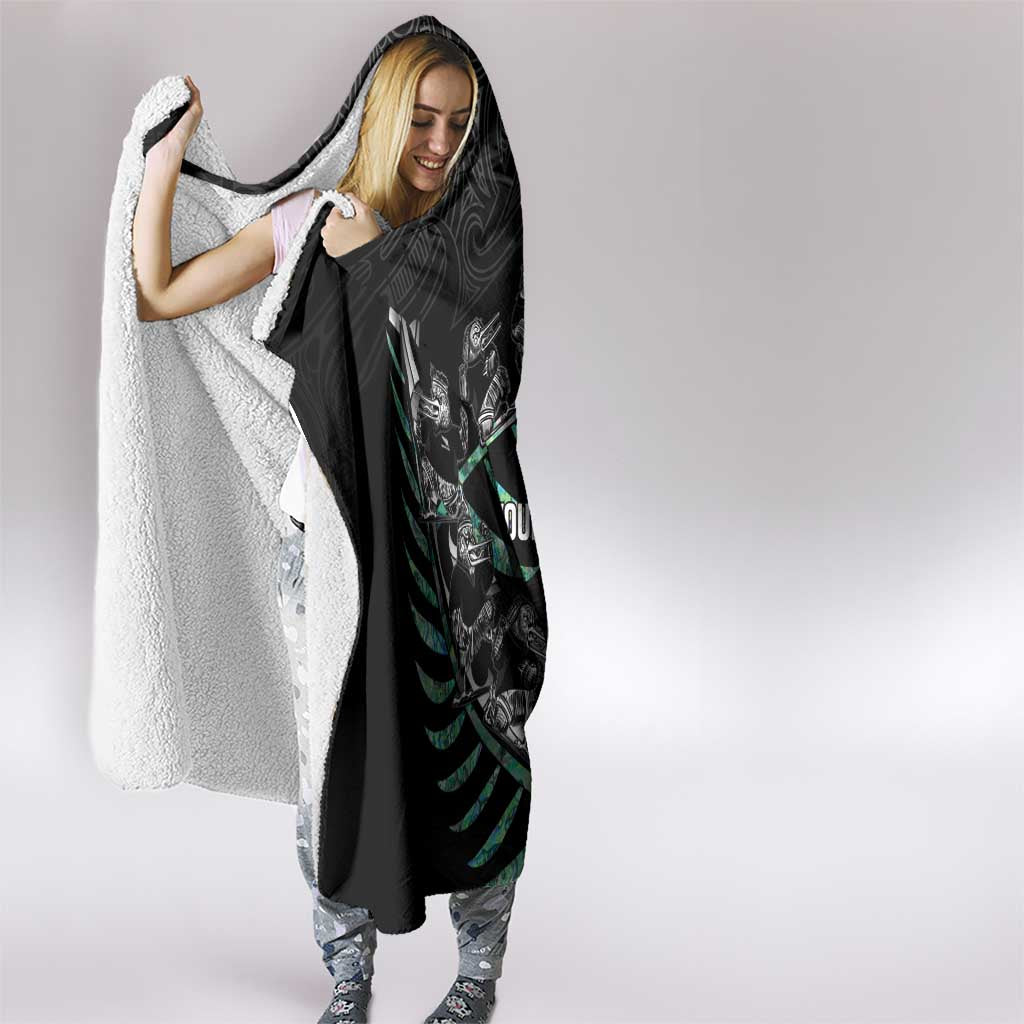 Custom New Zealand Silver Fern Rugby Hooded Blanket Aotearoa Kiwi Maori Pattern
