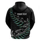 Custom New Zealand Silver Fern Rugby Hoodie Aotearoa Kiwi Maori Pattern