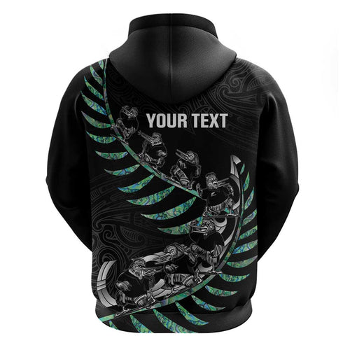 Custom New Zealand Silver Fern Rugby Hoodie Aotearoa Kiwi Maori Pattern