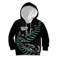 Custom New Zealand Silver Fern Rugby Kid Hoodie Aotearoa Kiwi Maori Pattern