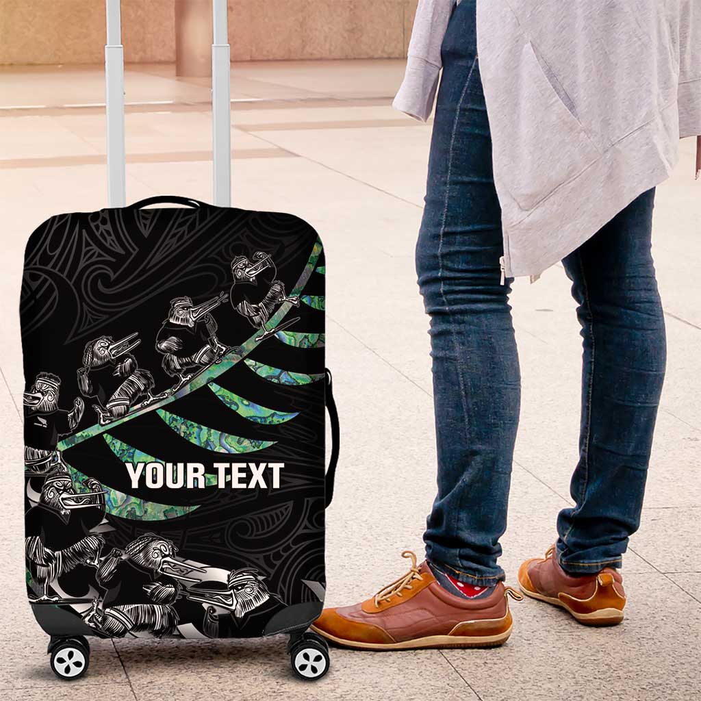 Custom New Zealand Silver Fern Rugby Luggage Cover Aotearoa Kiwi Maori Pattern