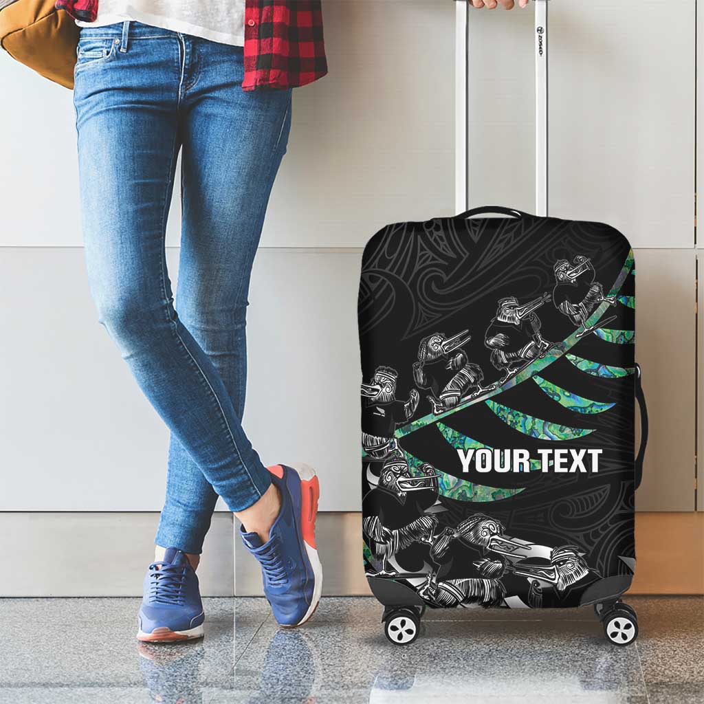 Custom New Zealand Silver Fern Rugby Luggage Cover Aotearoa Kiwi Maori Pattern