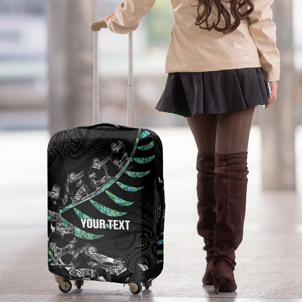 Custom New Zealand Silver Fern Rugby Luggage Cover Aotearoa Kiwi Maori Pattern