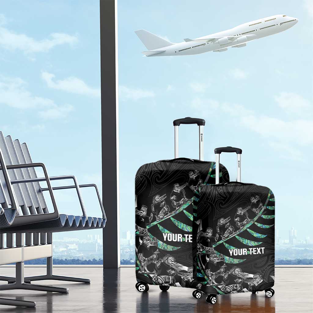 Custom New Zealand Silver Fern Rugby Luggage Cover Aotearoa Kiwi Maori Pattern