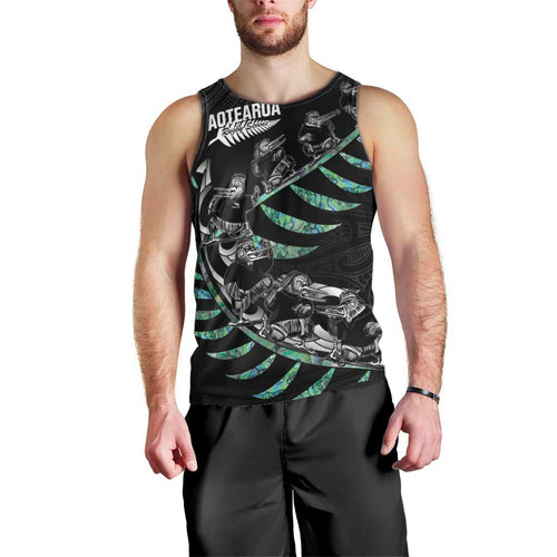 Custom New Zealand Silver Fern Rugby Men Tank Top Aotearoa Kiwi Maori Pattern