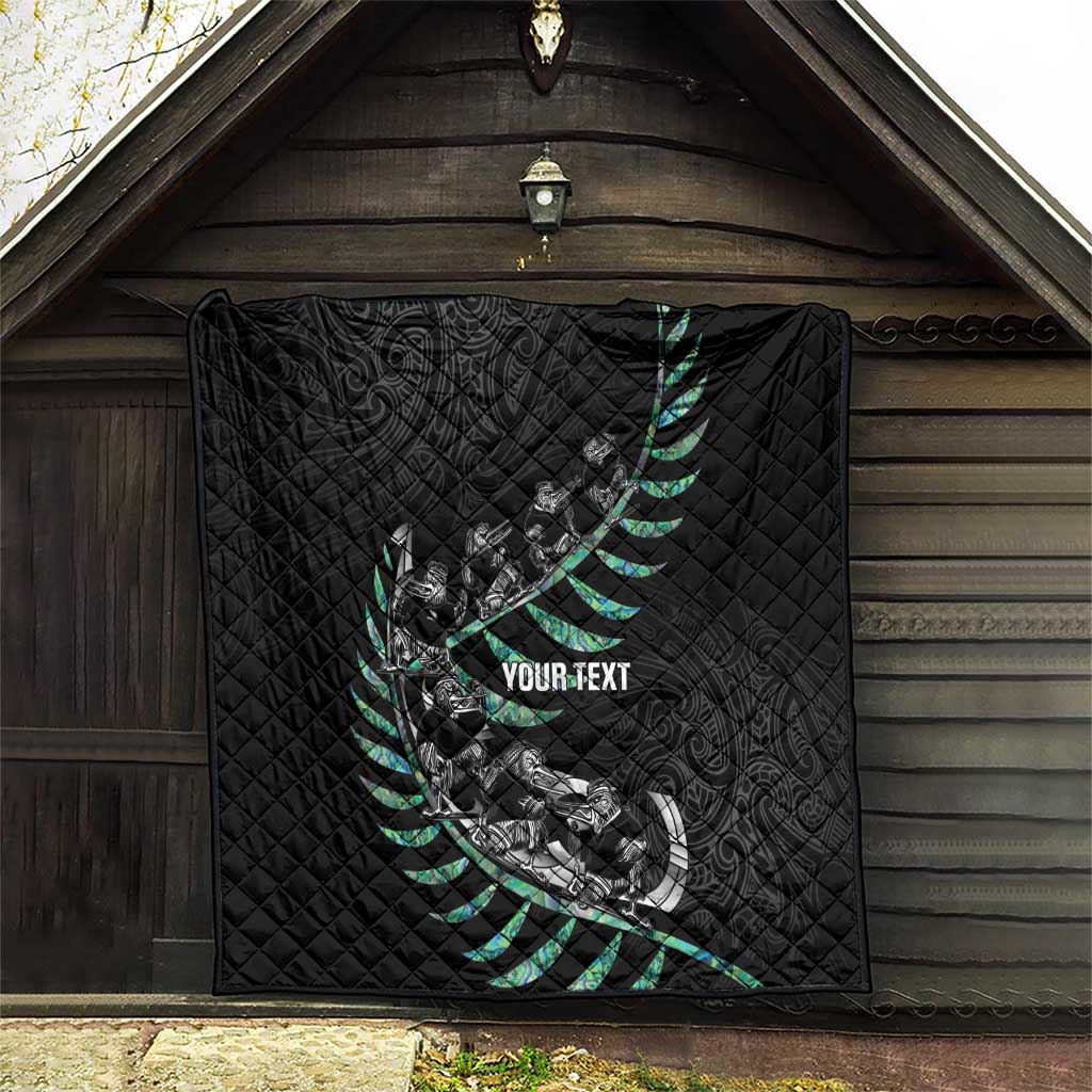 Custom New Zealand Silver Fern Rugby Quilt Aotearoa Kiwi Maori Pattern