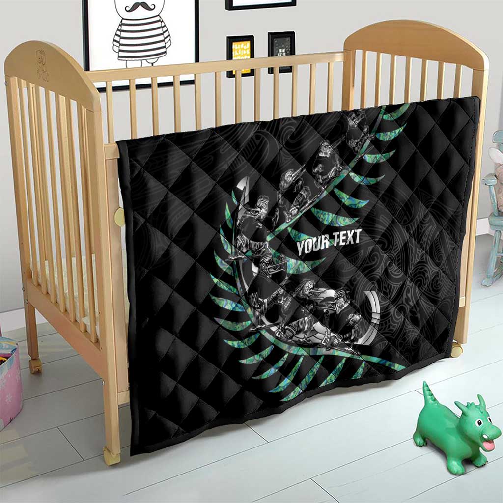 Custom New Zealand Silver Fern Rugby Quilt Aotearoa Kiwi Maori Pattern