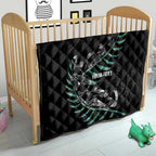 Custom New Zealand Silver Fern Rugby Quilt Aotearoa Kiwi Maori Pattern