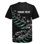 Custom New Zealand Silver Fern Rugby Rugby Jersey Aotearoa Kiwi Maori Pattern