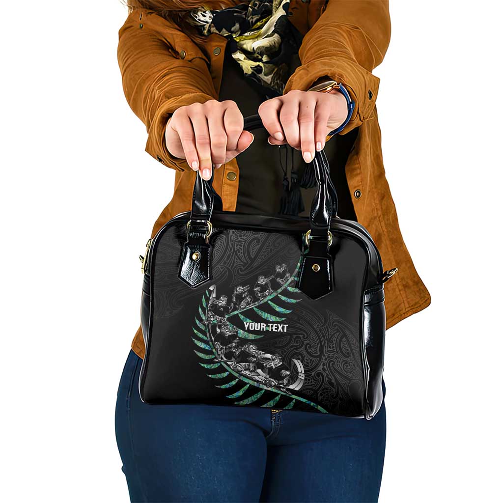 Custom New Zealand Silver Fern Rugby Shoulder Handbag Aotearoa Kiwi Maori Pattern